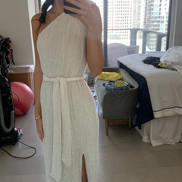 White retrofete sequin gown - Picture 3 of 7